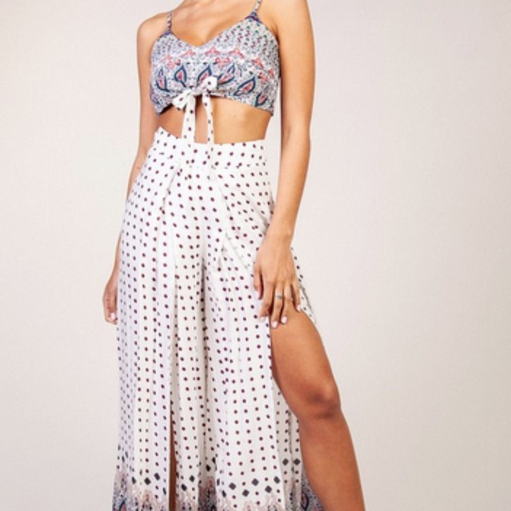 Zen Tribal 2-Piece Slit Leg Pant Set USA